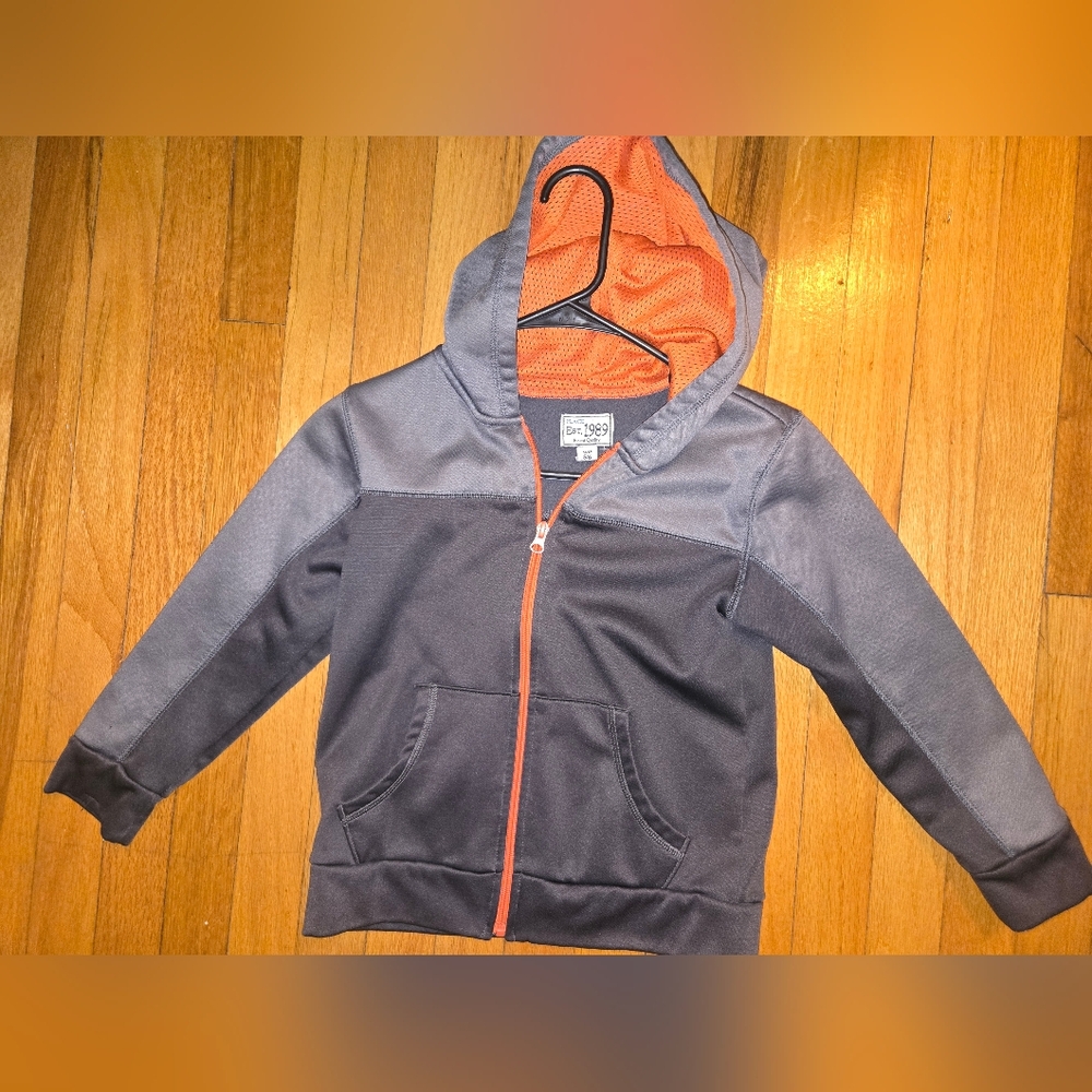 Cat & Jack Charcoal and Orange Kids Hoodie